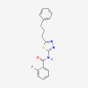 molecular formula C18H16FN3OS B11165930 2-fluoro-N-[5-(3-phenylpropyl)-1,3,4-thiadiazol-2-yl]benzamide 