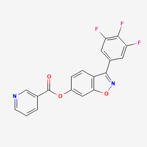 molecular formula C19H9F3N2O3 B11165934 3-(3,4,5-Trifluorophenyl)-1,2-benzisoxazol-6-yl nicotinate 