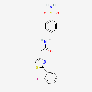 2-[2-(2-fluorophenyl)-1,3-thiazol-4-yl]-N-(4-sulfamoylbenzyl)acetamide