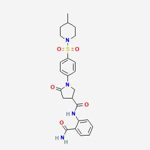 N-(2-carbamoylphenyl)-1-{4-[(4-methylpiperidin-1-yl)sulfonyl]phenyl}-5-oxopyrrolidine-3-carboxamide