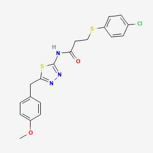 3-[(4-chlorophenyl)sulfanyl]-N-[5-(4-methoxybenzyl)-1,3,4-thiadiazol-2-yl]propanamide