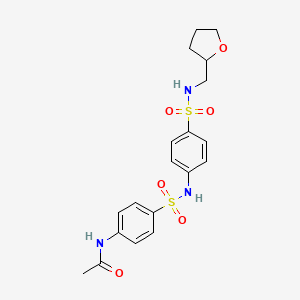 molecular formula C19H23N3O6S2 B11165974 N-[4-({4-[(tetrahydrofuran-2-ylmethyl)sulfamoyl]phenyl}sulfamoyl)phenyl]acetamide 