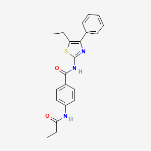 molecular formula C21H21N3O2S B11165998 N-(5-ethyl-4-phenyl-1,3-thiazol-2-yl)-4-(propanoylamino)benzamide 