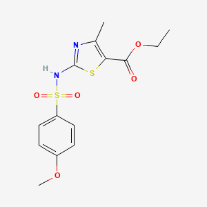 molecular formula C14H16N2O5S2 B11166012 Ethyl 2-{[(4-methoxyphenyl)sulfonyl]amino}-4-methyl-1,3-thiazole-5-carboxylate 