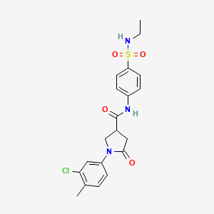 molecular formula C20H22ClN3O4S B11166018 1-(3-chloro-4-methylphenyl)-N-[4-(ethylsulfamoyl)phenyl]-5-oxopyrrolidine-3-carboxamide 