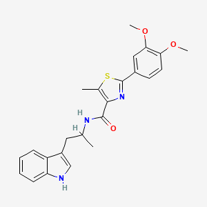 molecular formula C24H25N3O3S B11166026 2-(3,4-dimethoxyphenyl)-N-[1-(1H-indol-3-yl)propan-2-yl]-5-methyl-1,3-thiazole-4-carboxamide 