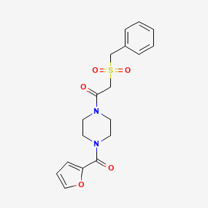 molecular formula C18H20N2O5S B11166038 1-[4-(Furan-2-carbonyl)-piperazin-1-yl]-2-phenylmethanesulfonyl-ethanone 