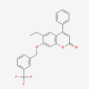 6-ethyl-4-phenyl-7-{[3-(trifluoromethyl)benzyl]oxy}-2H-chromen-2-one