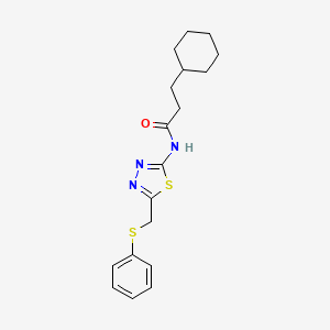 3-cyclohexyl-N-{5-[(phenylsulfanyl)methyl]-1,3,4-thiadiazol-2-yl}propanamide