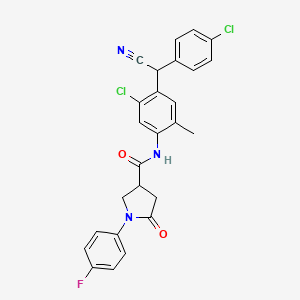 N-{5-chloro-4-[(4-chlorophenyl)(cyano)methyl]-2-methylphenyl}-1-(4-fluorophenyl)-5-oxopyrrolidine-3-carboxamide