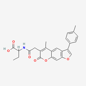 2-({[5-methyl-3-(4-methylphenyl)-7-oxo-7H-furo[3,2-g]chromen-6-yl]acetyl}amino)butanoic acid