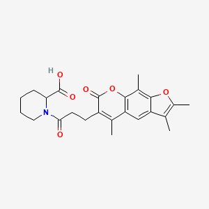 1-[3-(2,3,5,9-tetramethyl-7-oxo-7H-furo[3,2-g]chromen-6-yl)propanoyl]-2-piperidinecarboxylic acid