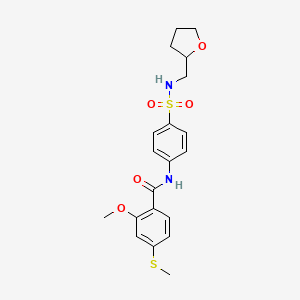 2-methoxy-4-(methylsulfanyl)-N-{4-[(tetrahydrofuran-2-ylmethyl)sulfamoyl]phenyl}benzamide