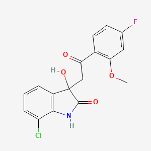 7-chloro-3-[2-(4-fluoro-2-methoxyphenyl)-2-oxoethyl]-3-hydroxy-1,3-dihydro-2H-indol-2-one