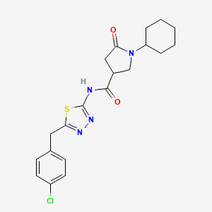 N-[5-(4-chlorobenzyl)-1,3,4-thiadiazol-2-yl]-1-cyclohexyl-5-oxopyrrolidine-3-carboxamide