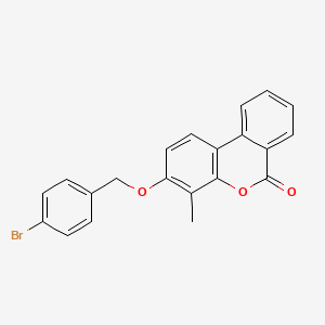 molecular formula C21H15BrO3 B11166181 3-[(4-bromobenzyl)oxy]-4-methyl-6H-benzo[c]chromen-6-one 