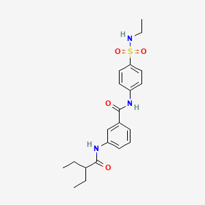 molecular formula C21H27N3O4S B11166186 3-[(2-ethylbutanoyl)amino]-N-[4-(ethylsulfamoyl)phenyl]benzamide 