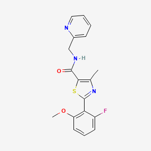 molecular formula C18H16FN3O2S B11166192 2-(2-fluoro-6-methoxyphenyl)-4-methyl-N-(pyridin-2-ylmethyl)-1,3-thiazole-5-carboxamide 