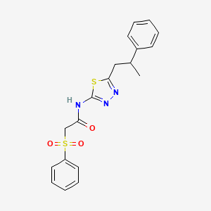 N-[5-(2-phenylpropyl)-1,3,4-thiadiazol-2-yl]-2-(phenylsulfonyl)acetamide