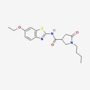 1-butyl-N-(6-ethoxy-1,3-benzothiazol-2-yl)-5-oxopyrrolidine-3-carboxamide