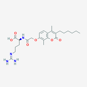 N~2~-{[(3-hexyl-4,8-dimethyl-2-oxo-2H-chromen-7-yl)oxy]acetyl}-L-arginine