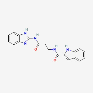 molecular formula C19H17N5O2 B11166229 N-[3-(1,3-dihydro-2H-benzimidazol-2-ylideneamino)-3-oxopropyl]-1H-indole-2-carboxamide 