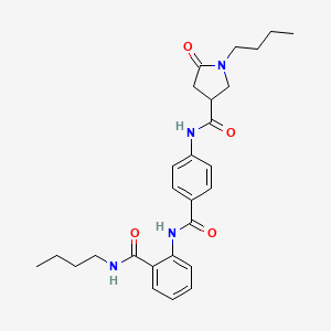 molecular formula C27H34N4O4 B11166235 1-butyl-N-(4-{[2-(butylcarbamoyl)phenyl]carbamoyl}phenyl)-5-oxopyrrolidine-3-carboxamide 