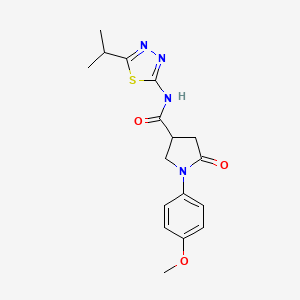 1-(4-methoxyphenyl)-5-oxo-N-[5-(propan-2-yl)-1,3,4-thiadiazol-2-yl]pyrrolidine-3-carboxamide