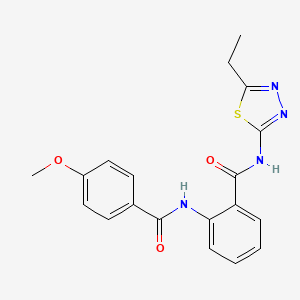 N-(5-ethyl-1,3,4-thiadiazol-2-yl)-2-{[(4-methoxyphenyl)carbonyl]amino}benzamide