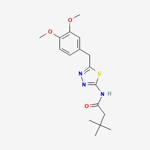 N-[5-(3,4-dimethoxybenzyl)-1,3,4-thiadiazol-2-yl]-3,3-dimethylbutanamide