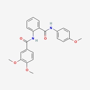 molecular formula C23H22N2O5 B11166284 3,4-dimethoxy-N-{2-[(4-methoxyphenyl)carbamoyl]phenyl}benzamide 