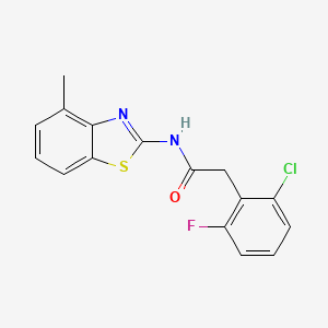 molecular formula C16H12ClFN2OS B11166307 2-(2-chloro-6-fluorophenyl)-N-(4-methyl-1,3-benzothiazol-2-yl)acetamide 