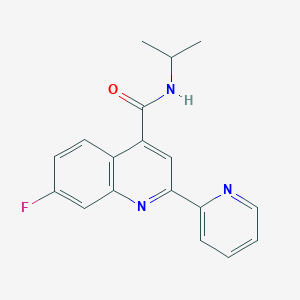 molecular formula C18H16FN3O B11166336 7-fluoro-N-(propan-2-yl)-2-(pyridin-2-yl)quinoline-4-carboxamide 