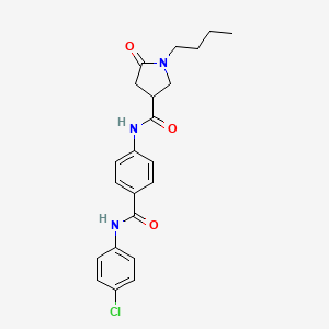 1-butyl-N-{4-[(4-chlorophenyl)carbamoyl]phenyl}-5-oxopyrrolidine-3-carboxamide