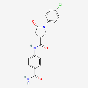 N-(4-carbamoylphenyl)-1-(4-chlorophenyl)-5-oxopyrrolidine-3-carboxamide