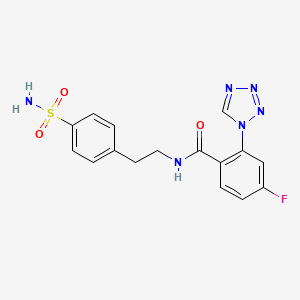 N~1~-[4-(aminosulfonyl)phenethyl]-4-fluoro-2-(1H-1,2,3,4-tetraazol-1-yl)benzamide