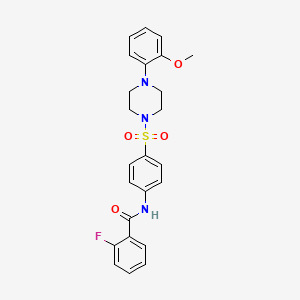 molecular formula C24H24FN3O4S B11166419 2-fluoro-N-(4-{[4-(2-methoxyphenyl)piperazin-1-yl]sulfonyl}phenyl)benzamide 