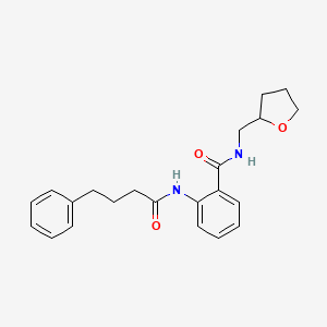 molecular formula C22H26N2O3 B11166420 2-[(4-phenylbutanoyl)amino]-N-(tetrahydrofuran-2-ylmethyl)benzamide 