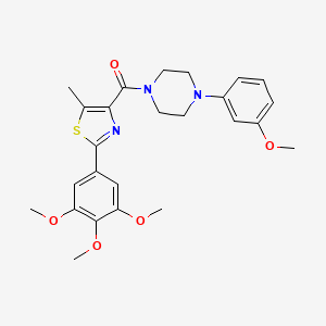 molecular formula C25H29N3O5S B11166452 [4-(3-Methoxyphenyl)piperazin-1-yl][5-methyl-2-(3,4,5-trimethoxyphenyl)-1,3-thiazol-4-yl]methanone 