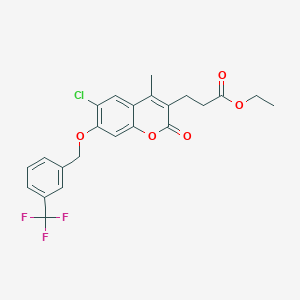 ethyl 3-(6-chloro-4-methyl-2-oxo-7-{[3-(trifluoromethyl)benzyl]oxy}-2H-chromen-3-yl)propanoate