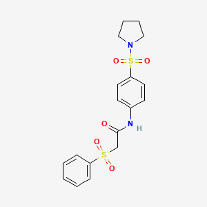 2-(phenylsulfonyl)-N-[4-(pyrrolidin-1-ylsulfonyl)phenyl]acetamide