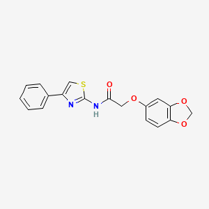 2-(1,3-benzodioxol-5-yloxy)-N-(4-phenyl-1,3-thiazol-2-yl)acetamide