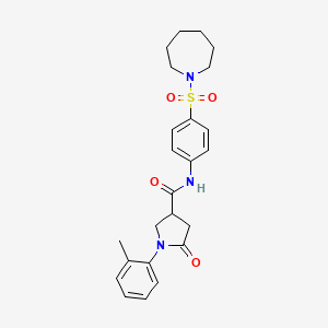 N-[4-(azepan-1-ylsulfonyl)phenyl]-1-(2-methylphenyl)-5-oxopyrrolidine-3-carboxamide