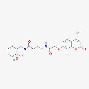 2-[(4-ethyl-8-methyl-2-oxo-2H-chromen-7-yl)oxy]-N-[4-(4a-hydroxyoctahydroisoquinolin-2(1H)-yl)-4-oxobutyl]acetamide