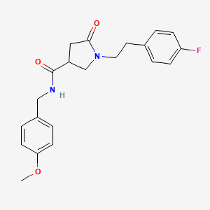 molecular formula C21H23FN2O3 B11166600 1-[2-(4-fluorophenyl)ethyl]-N-(4-methoxybenzyl)-5-oxopyrrolidine-3-carboxamide 