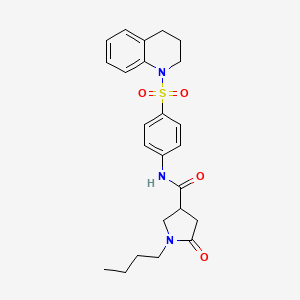 1-butyl-N-[4-(3,4-dihydroquinolin-1(2H)-ylsulfonyl)phenyl]-5-oxopyrrolidine-3-carboxamide