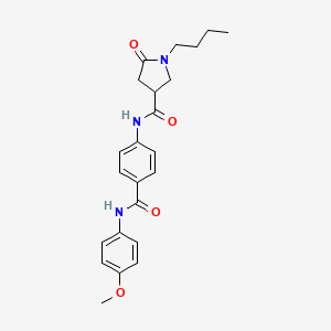 molecular formula C23H27N3O4 B11166632 1-butyl-N-{4-[(4-methoxyphenyl)carbamoyl]phenyl}-5-oxopyrrolidine-3-carboxamide 