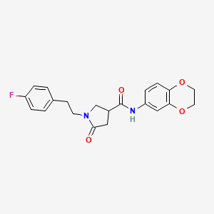 N-(2,3-dihydro-1,4-benzodioxin-6-yl)-1-[2-(4-fluorophenyl)ethyl]-5-oxopyrrolidine-3-carboxamide