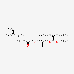 3-benzyl-7-[2-(biphenyl-4-yl)-2-oxoethoxy]-4,8-dimethyl-2H-chromen-2-one