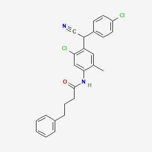 N-{5-chloro-4-[(4-chlorophenyl)(cyano)methyl]-2-methylphenyl}-4-phenylbutanamide